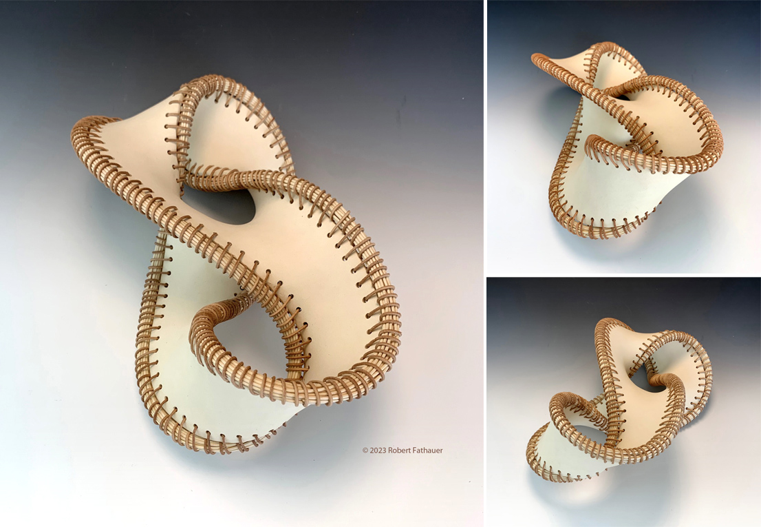 Ceramic sculpture based on the Figure-8 knot.